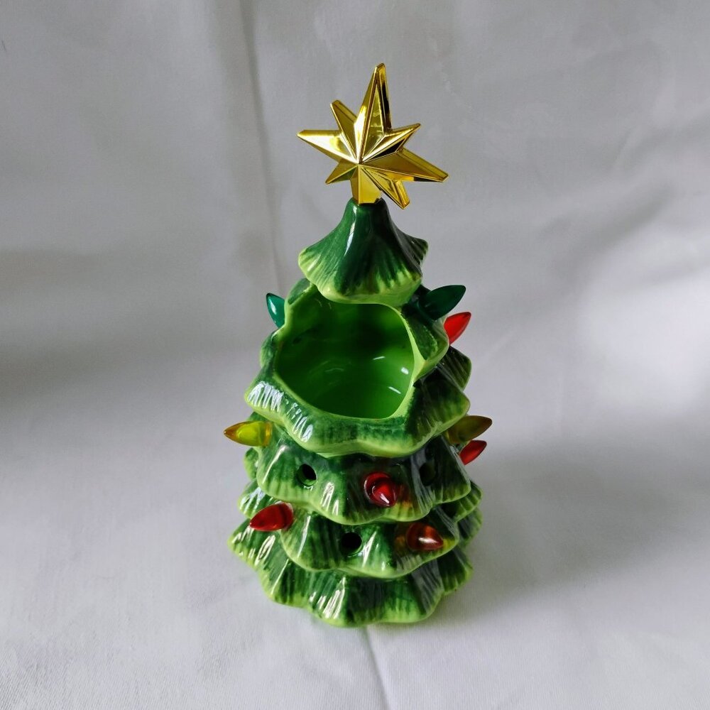 Merry Little Christmas Scentsy Wax Warmer Ceramic Tree With Box 7" Tall - Picture 5 of 10